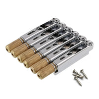 Six-String Guitar Bridge Tailpiece String-Through Electric Guitar Bridge Intonation Music Accessory for Upgrade, Replacement
