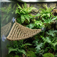 Grass Fiber Hammock for Bearded Reptile Enclosure, Bearded Reptile Hammock, Water-Resistant Elevated Basking Perch