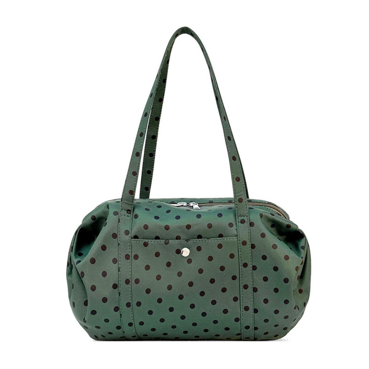Dot Pattern Bag Slouchy Shoulder Bag with Exterior Pocket Versatile