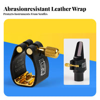 snug-fit Saxophsingle Ligature Good Vibration Alto Sax Ligature long-lasting Wind Instrument Accessory Easy to Use for Saxophonists, Clarinetists, Music Students, individual Practice, onstage Performance, Band Rehearsal, Recording Studio