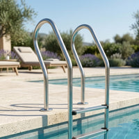 Rust Resistant Stainless Steel Pool Ladder Rustproof Pool Entry Ladder Heavy-Duty Long-Lasting for Inground Pools
