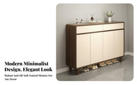 1 Piece Entryway Footwear Storage Unit Large Capacity Shoe Cabinet with Drawers Engineered Wood Multi-tier Organizer for Apartment Dwellers Suitable for Hallway Mudroom Living Room Home Decoration