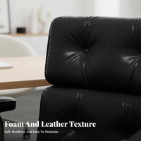 Retro Design Upholstered Swivel Armchair Reclining Backrest Channel-Tufted Swivel Chair Ergonomic Support Home Seating Adjustable Height for Telecommuting Workers, Students, Women, Study Room, Bedroom