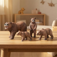 4 Pieces Bear Figurine Realistic Bear Toy Hand-Painted Animal Figurine for School Projects