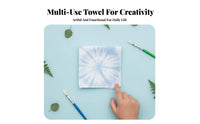 5 Pieces Colorful Dyeing Craft Cloth Washable and Colorful Dyeing Textile Squares Skin-Friendly Leaf Printing Textile for Students, Kids, Art Class
