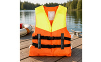 Orange and Yellow Children's Life Vest Front Buckle Straps Sleeveless Life Jacket