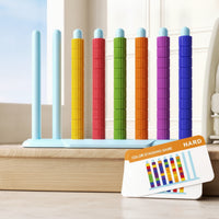 Educational Pattern Color Sorting and Stacking Game Fine Motor Color Sorting Game with Cards Logical Pattern Building Toy with Rods Tactile for Preschoolers, Toddlers, Homeschool, Classroom