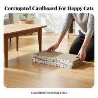 Cat Scratching Board Includes Catnip Corrugated Cardboard Scratcher Corrugated Scratching Board Sturdy Construction for Kittens