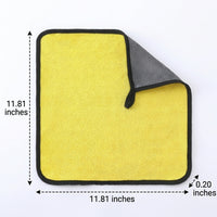Double Sided Car Drying Towel and Microfibre Cloth, 400-600 GSM Microfibre Towel 30cm x 30cm, High Absorbency Multi-Purpose Tool for Car Care