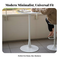 Minimalist Design Round Pedestal Cafe Set Modern Design Pub Table Backrest Support Home Furniture Versatile Use for Homeowners, Bar Owners, Adults, Balcony, Restaurant, Dining Room, Kitchen