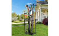 Sturdy Metal 3 Tier Garden Tool Rack Large Capacity Adjustable Foot Tool Organizer Heavy Duty for Patio