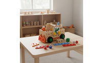 Early Learning DIY Assembly Tool Vehicle Portable with Handle Kids Screw and Nut Toy Set Multi-Configuration Build Take-Apart Toy Truck Solid Wood Construction for Preschoolers