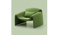 Red Sculpture Chair Italian Minimalist Single Sofa Chair Curved Shell Curved Lounge Armchair for Balcony, Relaxing, Living Room