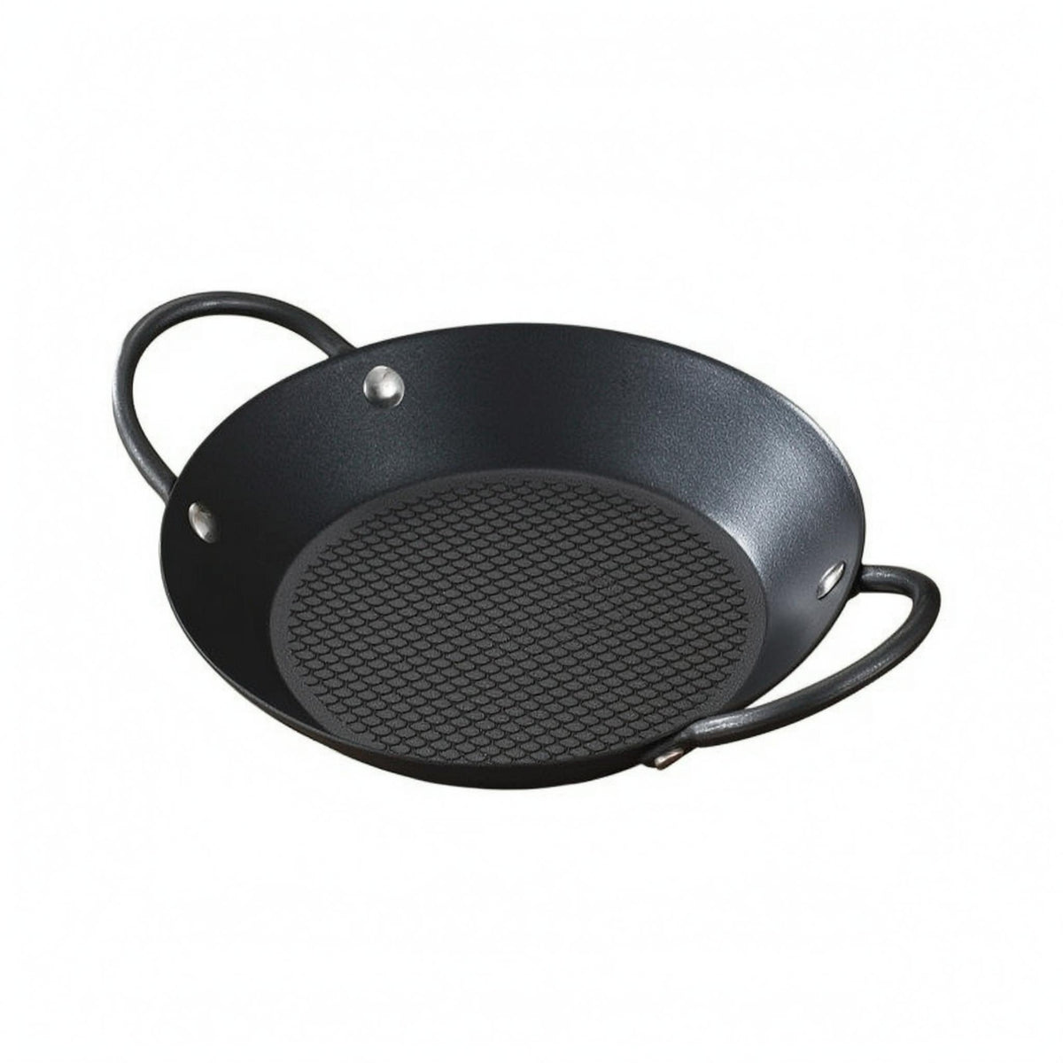Base Round Stainless Steel Frying Pan Flat Wide Surface Shallow Nonstick Pan Induction Ready Double Loop Handle Skillet Easy to Clean for Stovetop