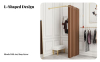 Foldable L-Shaped Dressing Booth Easy to Install Temporary Changing Room Sturdy Frame Portable Fitting Room Spacious Interior for Event Organizers, Boutique Managers, Clothing Stores, Boutiques, Shopping Malls, Temporary Shops