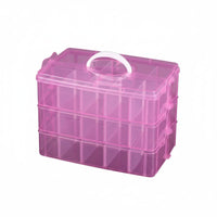 3-Layer Storage Box Multipurpose Transparent Organizer Box Stacked Design Portable Craft Organizer for Bedroom