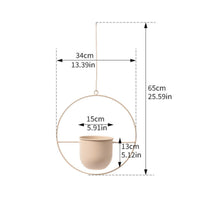 Round Iron Hanging Basket Space Saving Hanging Circle Planter Lightweight Modern Minimalist Planter for Home Stylists, Balcony, Patio