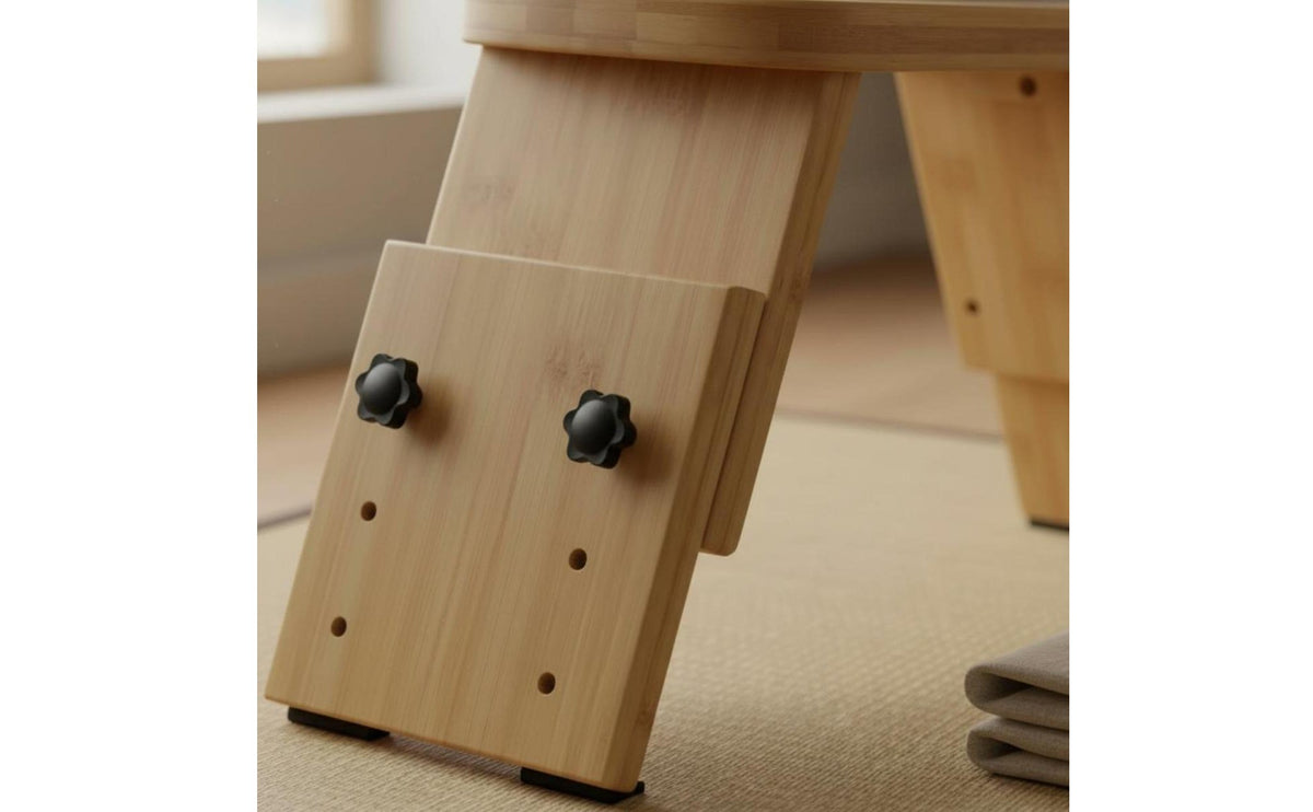 Portable Meditation Stool with Pad Sturdy & Stable Ergonomic Kneeling Bench Bamboo Meditation Stool with Pad for Home