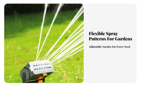 Adjustable Spray Range Solar Powered Sprinkler Easy Installation Automatic Irrigation Timer Built-in Lithium Battery for Outdoor, Greenhouse