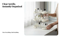 Wavy Tiered Display Shelf Transparent Cosmetic Holder Space-Saving for Bathroom