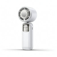 Folding Fan with Lanyard Compact Rechargeable Fan with Display for Commuters