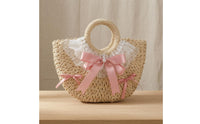 Handbag Bow Trapezoid Handbag Woven Fashion Accessory