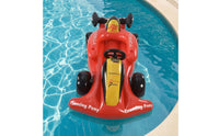 Safe Inflatable Race Car Oversized Pool Lounger with Steering Wheel Long-Lasting Car Pool Lounger Tear-Resistant for Beach