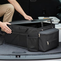 Foldable Trunk Organizer Foldable Design Foldable Car Storage Bin Large Capacity Vehicle Organizer with Insulated Compartment for Vacationers, Parents