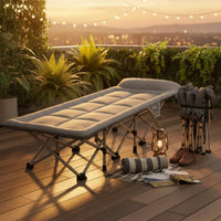 Multi-Functional Office Rest Bed Easy Storage Single Folding Cot Heavy Duty Portable Sleeping Cot Breathable Material for Camping, Travel