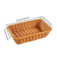 Imitation Rattan Basket Openwork Plastic Woven Basket Long-Lasting Non for Hosts, Buffet, Kitchen