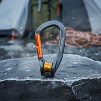 Heavy Duty Bearing Pulley Carabiner 25kN Strength Aerial Ropeway Pulley Clip 7075 Aluminum Alloy Screw Lock Carabiner Clip Lightweight for Climbers, Rappellers