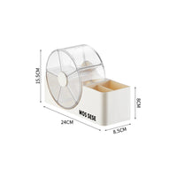 Makeup Organizer with Rotating Compartment Space-Saving Makeup Organizer with Compartments Compact Storage Box for Washroom Counter