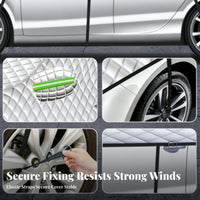 Waterproof Half Car Cover Dustproof Automotive Sunshade Cover Heat Insulation for S Owners, Drivers, Outdoor Parking, Carport, Driveway