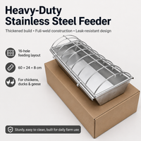 Steel Poultry Feeder, Polished Silver Chicken Feeder for Smallholders, Weatherproof & Vermin Resistant
