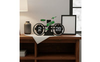 Two-Wheeler Flip Clock Creative Design Bike Shaped Desk Clock Automatic Page Turning House Decoration for Cyclists, Bedroom