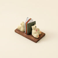 Dollhouse Bookshelf Display 1:12 Scale Mini Bookshelf Wood-Look Tiny Library Decor