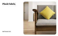 3-Seater Wood Frame Sofa Minimalist Design 3-Person Sofa comfortable Feel Living Room Furniture for Guesthouse managers, Small Apartment Dwellers, Bedroom