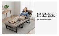Adjustable rest Lounger Foldable Design Adjustable Reclining Chaise Lightweight Folding Bed for Office Workers, tripers, Indoor, trip, Balcony