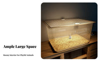 Ventilated Top Large Transparent Hamster Enclosure Good Ventilation 65cm Hamster Enclosure Easy to Clean Deep Base Rodent Enclosure Escape-Proof Design for Children, Parents, Indoors, Indoor, Bedroom, Living Room