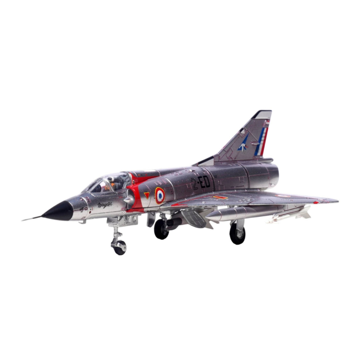 French Fighter Jet Historic Fighter Model Plane Silvery Die-Cast Aircraft toy Detailed Cast-Metal Plane Model for History Buffs