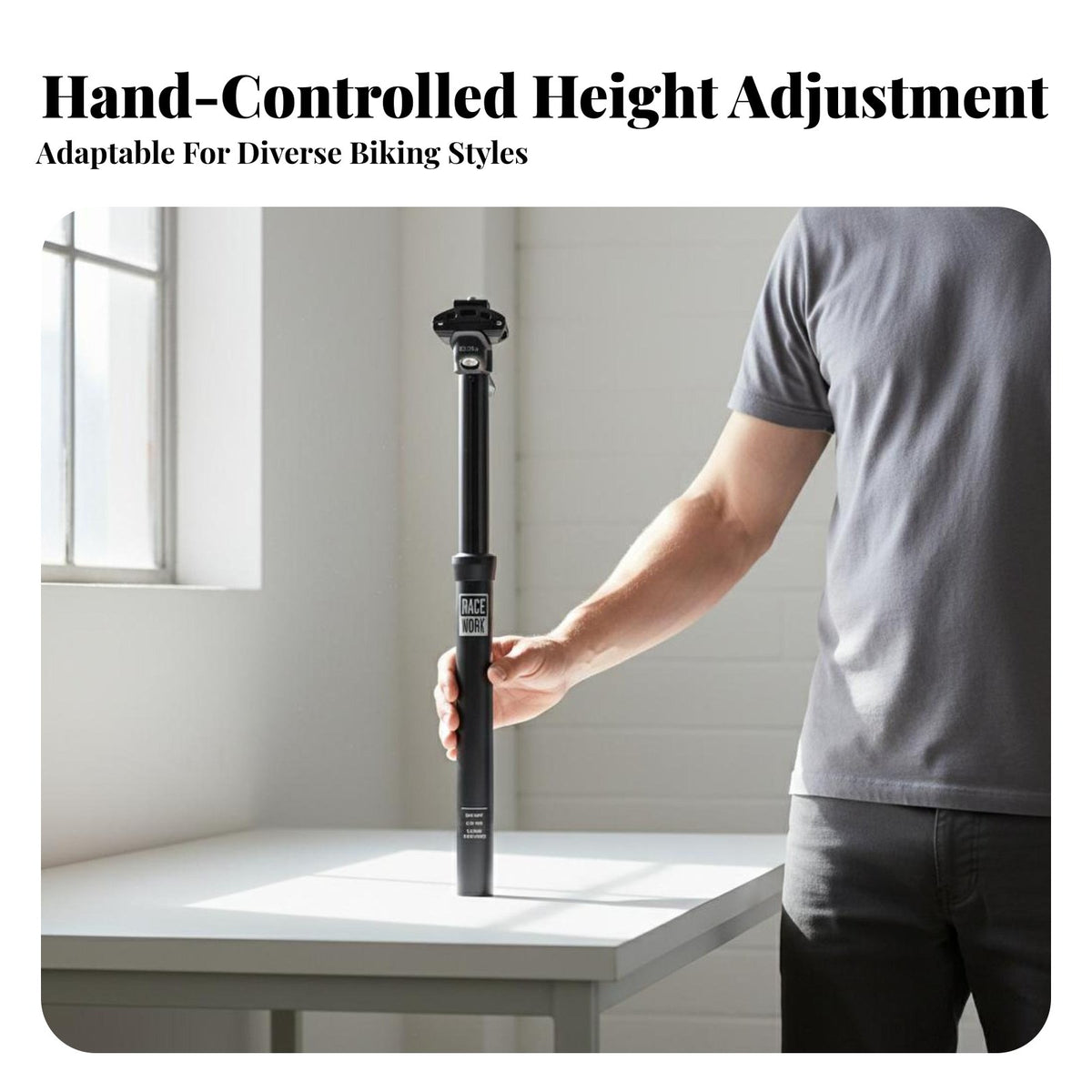 Dropper Seatpost Aluminum Alloy Manual Control Dropper Post Infinite Adjustment Adjustable Height Seatpost for Mountain Bikers, Cyclists, Trail Riding