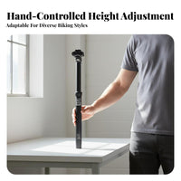 Dropper Seatpost Aluminum Alloy Manual Control Dropper Post Infinite Adjustment Adjustable Height Seatpost for Mountain Bikers, Cyclists, Trail Riding