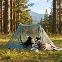 Lightweight Foldable Pet Tent Rounded Top Mesh Pet Tent Carrying Case for Pets, Travel, Storage