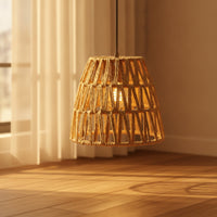 Paper Rope Lampshade Handmade Woven Lampshade Handwoven Woven Lamp Shade for Homestays, Cafes, Restaurants