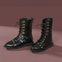 Dark Low-Cut Doll Boots Handmade Doll Boots Fine Details Miniature Footwear