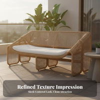 Weather Resistant Woven Armchair Waterproof Woven Low-Slung Seat Modern Design Outdoor Furniture Cushioned Comfort for Guesthouse Operators, Homeowners, Readers, Balcony, Garden, Courtyard, Poolside