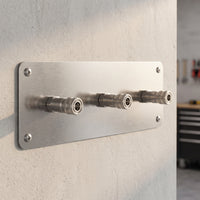Stainless Steel Car Wash Tool Rack Space-Saving Wall-Mounted Storage Rack Heavy Duty Quick-Connect Holder Rustproof for DIYers, Garage, Workshop