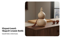 Gourd Shaped Vino Bottle Artistic Oven-Fired Glaze Gourd Shaped Vino Jar Ceramic Spirits Bottle Housewarming Gift