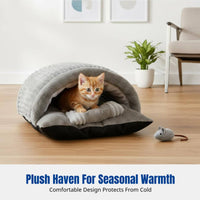 Slipper-Shaped pet den Warm and snug Enclosed Pet Bed auto-warmingWarming Cat Furniture for Kittens, Small Dogs, Winter Season, Indoors, Living Room
