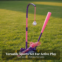 Indoor & Outdoor Use Kids Baseball Hitting Set Family Fun Automatic Baseball Pitching Machine Safe & Long-Lasting for Girls, Backyard, Lawn